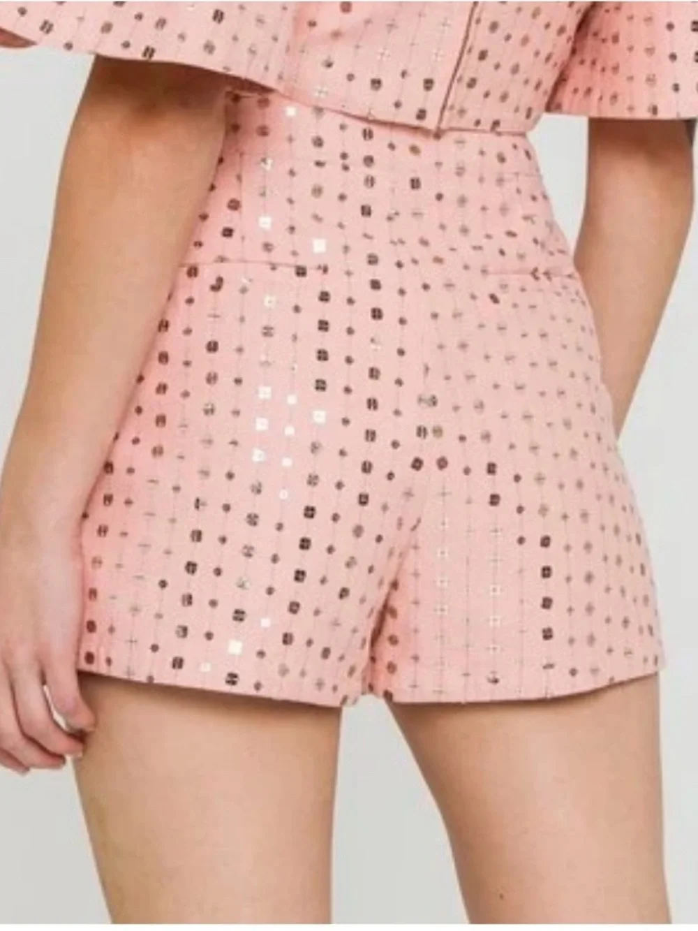 Women’s Free the Roses Sequin-Embellished Pink Mini Skort size L. EUC